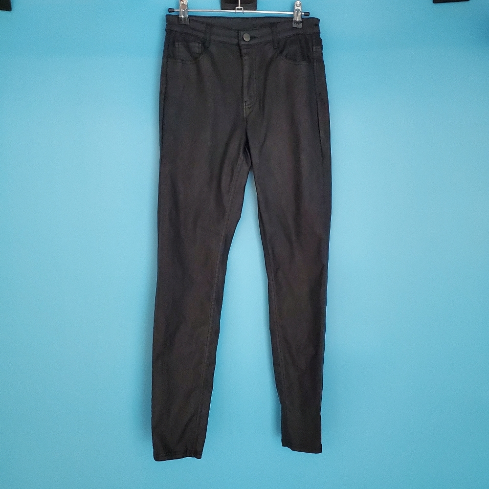 Calzedonia Coated Skinny Jeans Size Medium Black